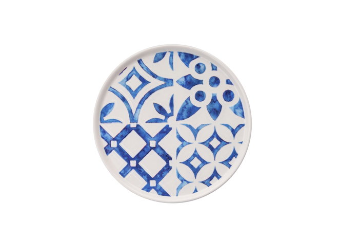 Hermia Juego de Platos para Postre Blue Pattern (6 Piezas) Azul y Blanco